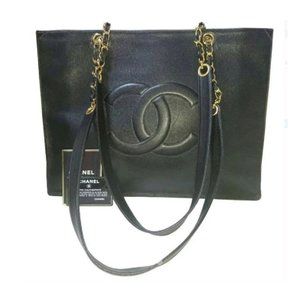 Vintage Chanel Jumbo Black Caviar Tote